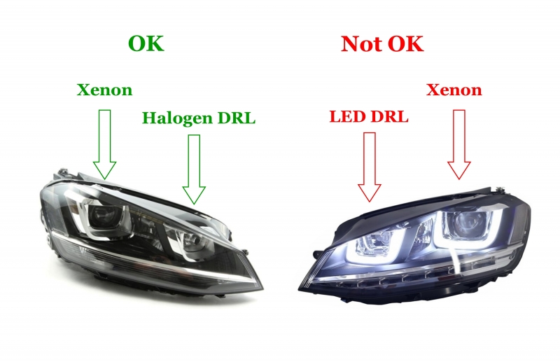 Koplampen VW Golf VII OSRAM FULL LED GTI (for Xenon and Halo DRL)