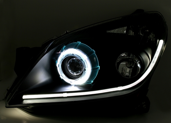 Koplampen Opel Astra H Xenon Tube Eye zwart