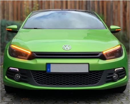 Koplampen VW Scirocco lll 08-14 DRL Dynamic LED Zwart Xenon
